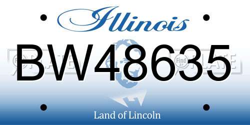 BW48635 Illinois License Plate