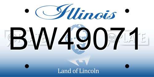 BW49071 Illinois License Plate