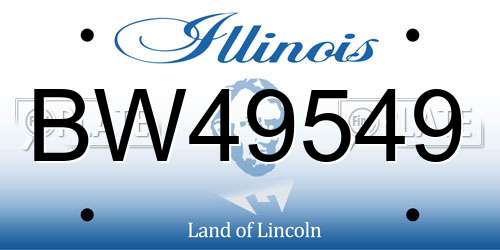 BW49549 Illinois License Plate