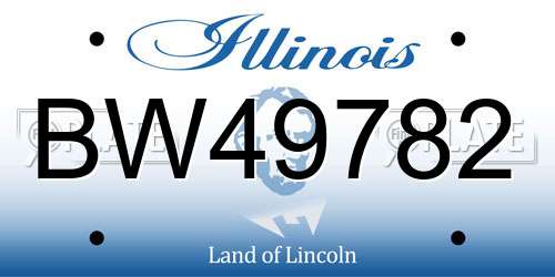 BW49782 Illinois License Plate