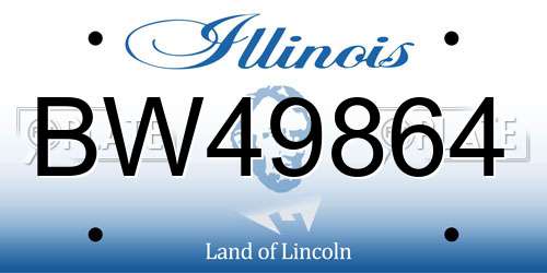 BW49864 Illinois License Plate