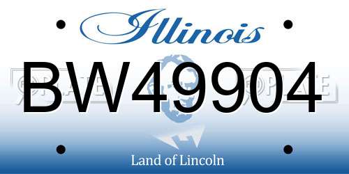 BW49904 Illinois License Plate