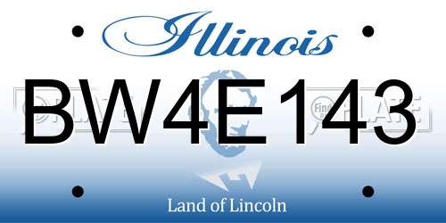 BW4E143 Illinois License Plate