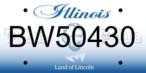 BW50430 Illinois License Plate