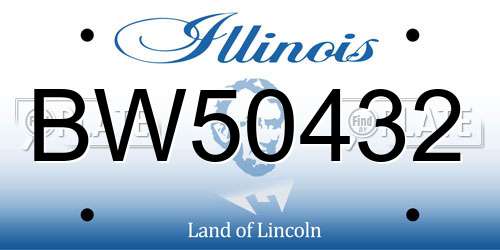 BW50432 Illinois License Plate