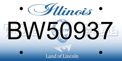 BW50937 Illinois License Plate