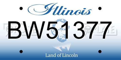 BW51377 Illinois License Plate