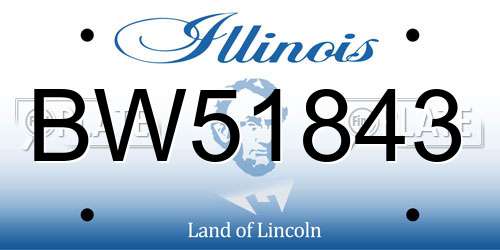 BW51843 Illinois License Plate