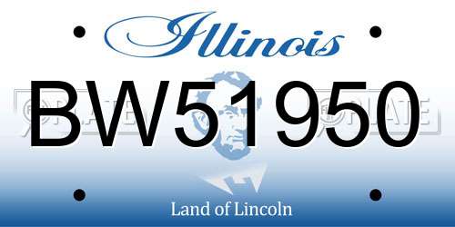 BW51950 Illinois License Plate