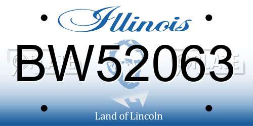 BW52063 Illinois License Plate