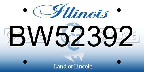 BW52392 Illinois License Plate