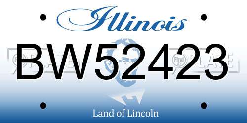 BW52423 Illinois License Plate