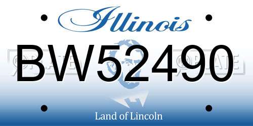 BW52490 Illinois License Plate
