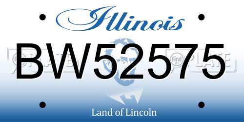 BW52575 Illinois License Plate