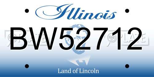 BW52712 Illinois License Plate