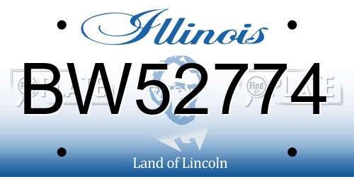 BW52774 Illinois License Plate