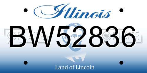 BW52836 Illinois License Plate