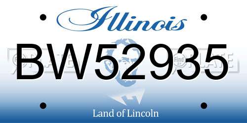 BW52935 Illinois License Plate