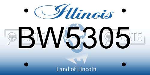 BW5305 Illinois License Plate
