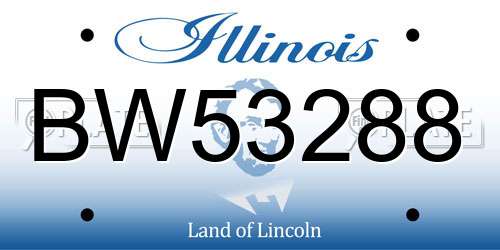 BW53288 Illinois License Plate
