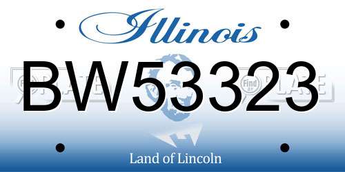BW53323 Illinois License Plate