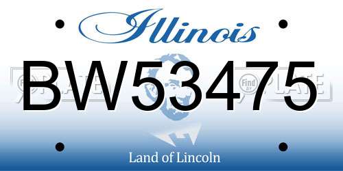 BW53475 Illinois License Plate