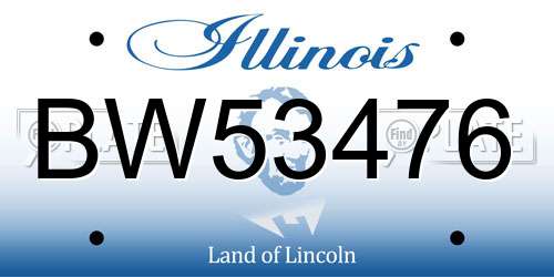 BW53476 Illinois License Plate