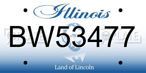 BW53477 Illinois License Plate
