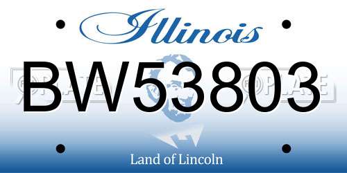 BW53803 Illinois License Plate