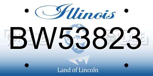 BW53823 Illinois License Plate
