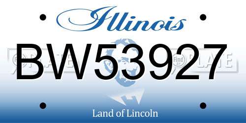 BW53927 Illinois License Plate