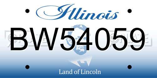BW54059 Illinois License Plate