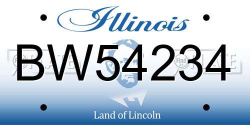 BW54234 Illinois License Plate