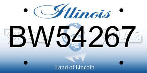 BW54267 Illinois License Plate