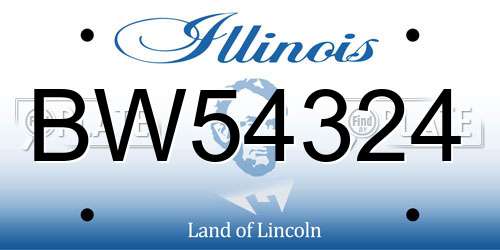 BW54324 Illinois License Plate