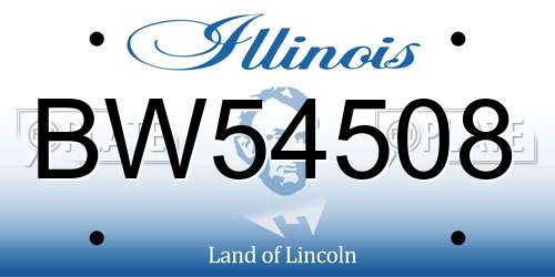 BW54508 Illinois License Plate