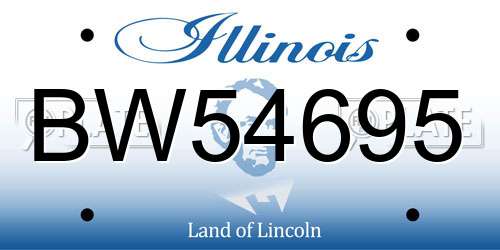 BW54695 Illinois License Plate