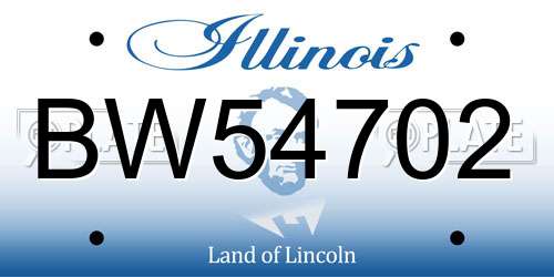 BW54702 Illinois License Plate