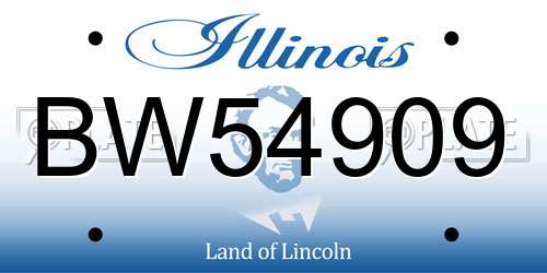BW54909 Illinois License Plate