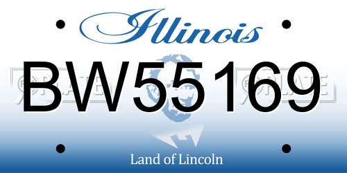 BW55169 Illinois License Plate