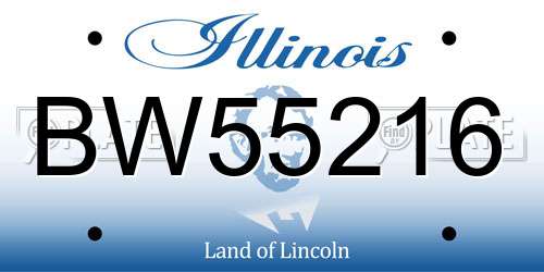 BW55216 Illinois License Plate