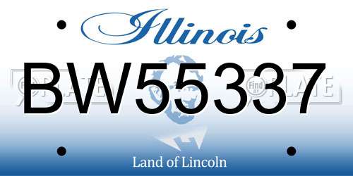BW55337 Illinois License Plate