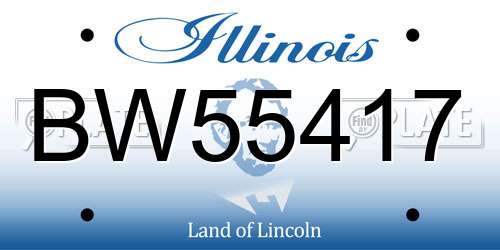 BW55417 Illinois License Plate