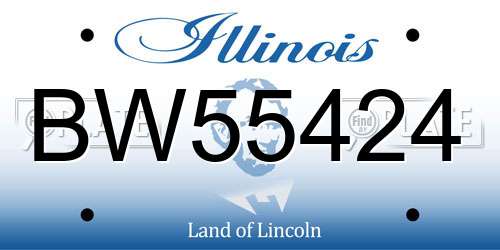 BW55424 Illinois License Plate