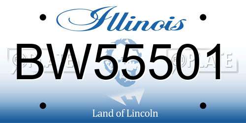 BW55501 Illinois License Plate