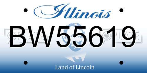 BW55619 Illinois License Plate