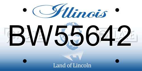 BW55642 Illinois License Plate