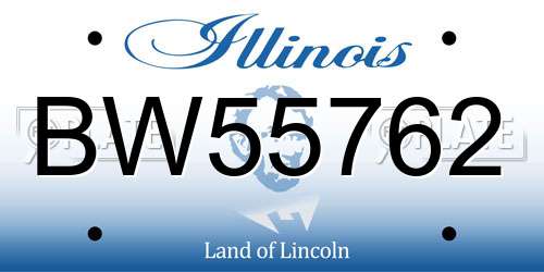BW55762 Illinois License Plate