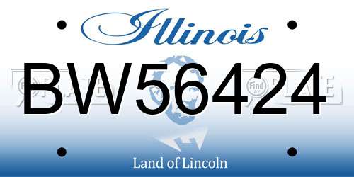 BW56424 Illinois License Plate