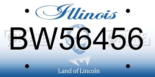BW56456 Illinois License Plate